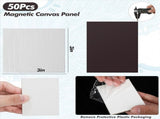 NEW 50 Pcs Magnetic Painting Canvas Panel Mini Boards Blank Canvases for Art Gift DIY Decor V1192-AZ-W-23820