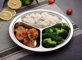 4 Pack Stainless Steel Divided Dinner Plates, 3 Compartment Round BPA Free Portion Trays For Kids V1237-ZY-807-068