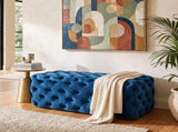 Elsa Navy Blue Velvet Ottoman-Rectangular V264-OTM-801V-BLU-NA-1