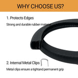 U-Shape Edge Banding - Fits 1/2" Edge, Rubber Trim for Sharp/Rough Surfaces, Veneer, Sheet Metal, V1107-806-22169-BLK-20FT