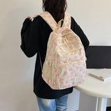 Bow Backpack For Women,3pcs Set Coquette Aesthetic Nylon Rucksack Casual Cute Back Pack With Bow V1192-AZ-W-24033