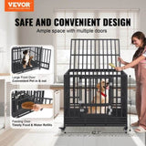 VEVOR 42 Inch Heavy Duty Dog Crate, Indestructible Dog Crate, 3-Door Heavy Duty Dog Kennel for V952-GLSYSDXPF421474QIV0