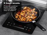 EUROCHEF Induction Benchtop Cooktop, 2000W, 9 Heat Levels, Fast Electric Portable Cooker, Touch V219-COKICTEC25PA