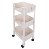 Mobile Utility Cart On Wheels Compact Movable Storage Book Shelves Trolley Rack Cart Organizer 3 V1294-YM0901-3117240283012
