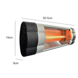 Infrared Electric Wall Heater Patio Bathroom Heat Waterproof Strip with Remote V201-W12898858