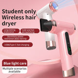 Wireless Ionic Hair Dryer Portable, Rechargeable, Hot & Cold Air, Fast Drying Perfect for Home, V1385-WXCFJ-ZM-001