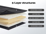 Giselle Bedding 10cm Japanese Floor Mattress Foldable Futon Mattress Washable Cover Straps FM-FUTON-100-10-BK