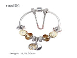 11 Styles Charm Bracelets Set,Colorful Alloy & Glass Beaded Bracelets, Buy 2 for Better V1132-NSSL39-DOUBLE