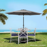 Instahut Outdoor Umbrella 2.7m Beach Pole Garden Tilt Sun Patio UV Charcoal UMB-POLE-27-TIL-CO