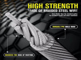 Steering Wheel Lock - Belt Lock - with 3 Keys - Yellow - Universal - Steering Wheel Anti-Theft V1188-NK-BOL-640