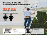 3.8m Telescoping Ladder, Aluminum Lightweight Multi-Purpose Collapsible Extension, One-Touch V952-SSLTNLSLKJBF2VP1Z001V0