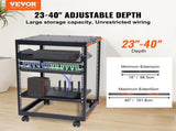 15U Open Frame Server 23-40 in Adjustable Depth, Free Standing or Wall Mount Network Server V952-KFSJJH15U2340IWPXV0