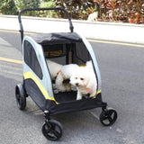 Dog Stroller w/ Divider, Foldable Pet Cart V178-66839