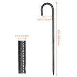 Rebar Stakes, 406.4 mm, Heavy-Duty 10 mm Diameter J Hook, Galvanized Steel Ground Anchors with V952-LWDDJG16YC10U07F7001V0