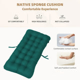 Outdoor Chair Seat Cushion With Ties, Tufted Patio Furniture Replacement Pad, 14 x 28 in V1237-MS-724-039