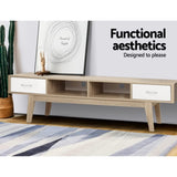 Artiss TV Cabinet Entertainment Unit 180cm Oak White Gary FURNI-G-TONI-TV180-AB