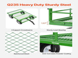 1200 Lbs Steel Garden Cart, Heavy Duty Pullable Garden Yard Cart, 2 in 1 Outdoor Metal Utility V952-ZXHYTCLS1200CPJJEV0