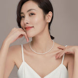 Pearl Necklace for Women, Imitation Pearl Necklace, Round Faux Glass Pearl Necklace, Pearl Choker V1370-AZ4-06263