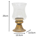 Lustre Footed Pressed - Metal Candleholder 25cm V637-37090CDL