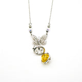Gift Box - Butterfly White Gold Aroma Necklace Purify Oil Blend V760-GBAJ - 30