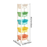 Cute 5-Tier Rolling Storage Rack Lockable Swivel Wheels Smiling Face Design Wide Openings Snack Toy V1370-AZ4-09230