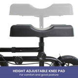 Orthonica Foldable Steel Mobility Knee Scooter Walker FRW-MAS-06L-BK