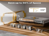 Chafing Dish Buffet Set, 4 Qt 2 Pack, Stainless Steel Chafer with 4 Half Size Pans, Rectangle V952-ZFXBXGBLSTGKPIZUVV0