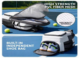 Everfit Tennis Racket Bag Foldable Backpack Racket Pocket Shoe Compartment TRB-A-BAG-WH