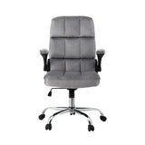 Artiss Office Chair Velvet Seat Racing Gaming Computer Desk Chairs Armrest Grey OCHAIR-H-FZ40-GY