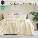 Ardor Frankie Yellow Stripe Yarn Dyed Reversible Quilt Cover Set Queen V442-INT-QUILTCS-FRANKIESTRIPE-YELLOW-QS