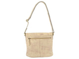 Pierre Cardin Leather Perforated Cross-Body Bag with Flap Closure - Latte V563-PC-3340-LATTE