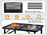 Camping Table with Mesh Desktop, Lightweight & Portable Small Folding Grill Table, Height Adjustable V1259-DP01-I-00035