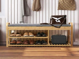 Levede Bamboo Shoe Rack Bench Entryway Seat EA0278
