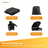 Social Hike Portable Folding Camping Toilet - Outdoor Lightweight Compact Potty V238-SUPDZ-41248958251088