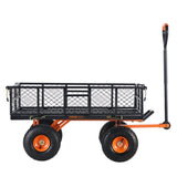 Dump Cart, Metal Garden Dump Cart with Easy to Assemble Frame, Dump Wagon with 2-in-1 Convertible V952-JSZXTC880LBSPVWN9V0