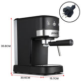 Pronti CM-850D Coffee Machine 20 Bar Espresso Maker with Milk Frother and 1.25L Tank CFM-GTS-850D