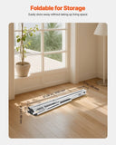 2-Tier Telescopic Clothes Drying Rack w/ 30 Windproof Holes & 2 Shoe Hooks V952-LDSLYJXX1413RO4HO001V0