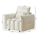 35 "Teddy fabric sofa, modern lounge chair, upholstered with a pillow - Black V1316-W2564S00006