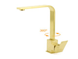 WELS Brushed Gold Gooseneck 360 Swivel Laundry Sink Kitchen Mixer Faucet Tap V1233-KSQ501G