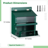 Outdoor Squirrel Feeder, Metal Squirrel Picnic Table with Waterproof Roof, Transparent Viewing V1369-AZ3-W-08596