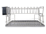 Dish Drying Rack Space Saving 2 Tier Dish Rack for Kitchen Counter Stainless Steel Dish Drainer with V1294-YM0901-3117250024511