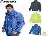 HUSKI STRATUS RAIN JACKET Waterproof Workwear Concealed Hood Windproof Packable - Navy Blue V563-918032-STRATUS-NAVYBLU-XL