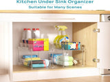 2 Pack Bathroom Organizer, 2 Tier Clear Under Sink Organizers Vanity Countertop Storage V1079-BATHO2