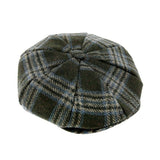 Dents Mens Abraham Moon Check Tweed Newsboy Cap Hat - Forest Green V563-1-3039-FGREEN-L