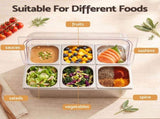 5-Star Chef 6 Pan Food Serving Display Stainless Steel Cooler Platter with Clear Roll Top Cover FD-6PAN-LID-SS