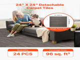 Carpet Tiles Reusable 610x610 mm, 24 PCS Modular Carpet Square Rug, Commercial Floor Soft Padded for V952-KCXFKDT2424IF0ZX7001V0
