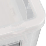 Clear Storage Box Foldable Stackable 3 Sides Opening Transparent Organizer Bin with Wheels for Books V1294-YM0901-3116230012812