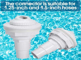 Pool Return Jet Fitting Above Ground Pool Complete Pool Return Jet Kit with Gaskets and Hose Adapter V1107-125-95397-WHT-4PCS