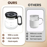 16 Oz Glass Mug Pot Style, 2025 New Mini Heatproof Large Capacity Clear Cup Mini V1258-DP02-C-2523