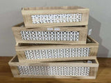 Set 4 Paulownia Wood Crates 40x18cm V637-WDB32494